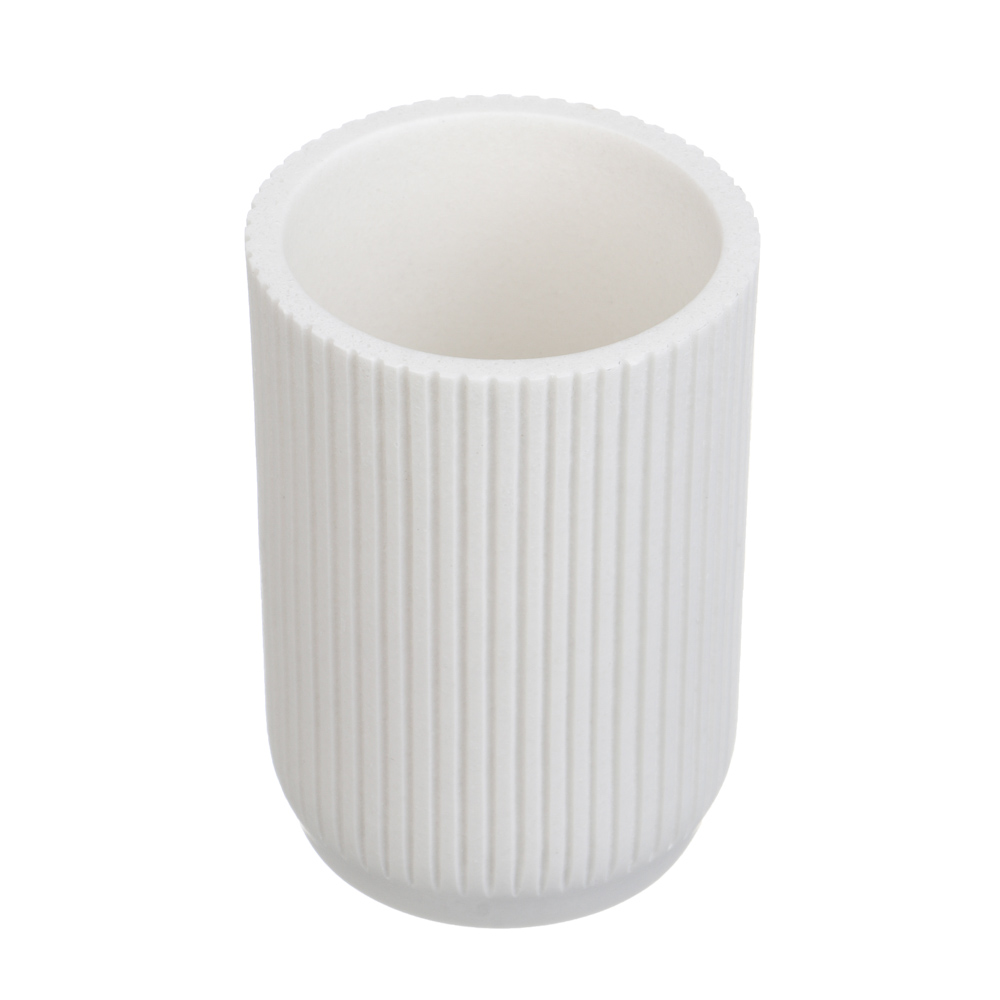 Стакан для ванной комнаты тм VETTA Дакота, смола (полирезин), белый, 6,6x6,6x9,5см, арт.№ 463-613