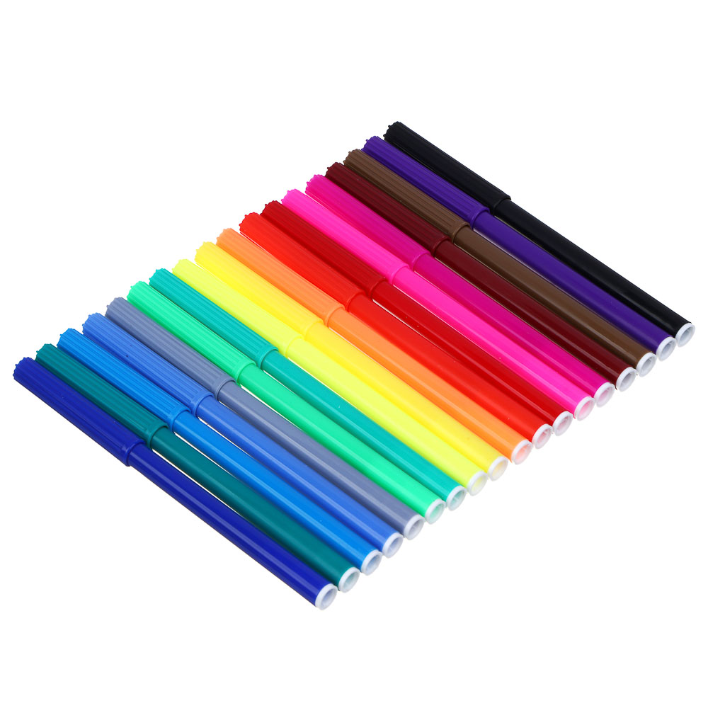 Фломастеры 18 цветов, "Мотоспорт/Бэд Панда", смываемые, цветной вентил. колпачок, цветная коробка, арт.№ 524-271