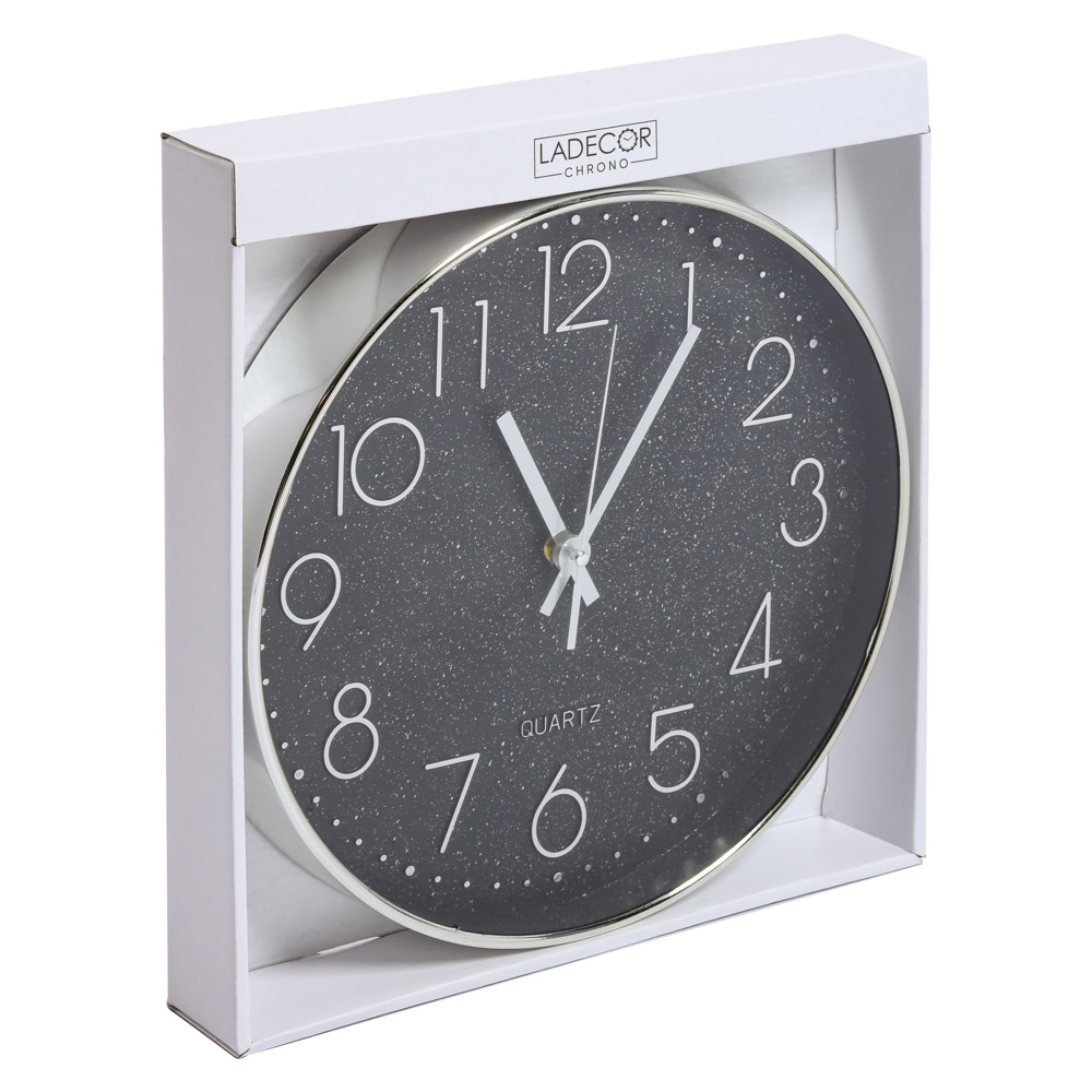 LADECOR CHRONO Часы настенные, 29,3x29,3x5 см, 1xAA, цвет черный космос, арт.№ 581-976
