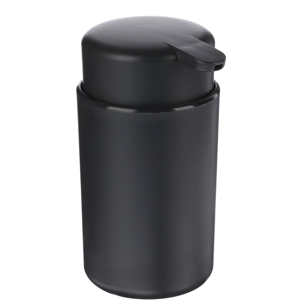 Диспенсер для жидкого мыла Flux, 250мл, черный графит, 7,5х7,5х14,5см, арт.№ 463-618