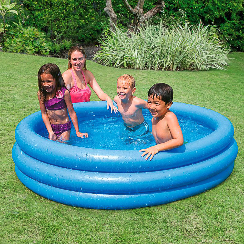 INTEX Бассейн надувной Кристалл, 481л, 168x38см, голубой от, 2 лет, 58446NP, арт.№ 359-292