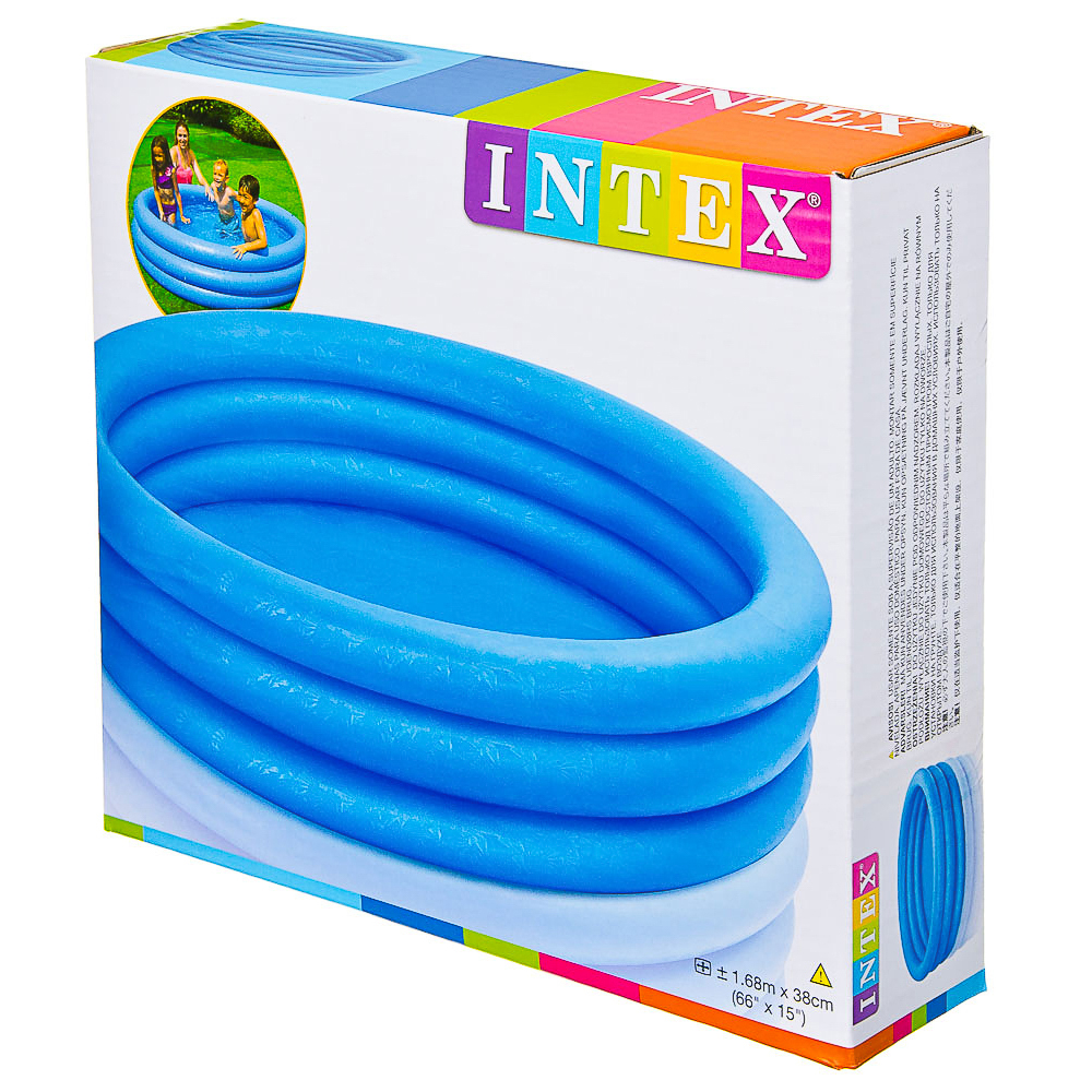 INTEX Бассейн надувной Кристалл, 481л, 168x38см, голубой от, 2 лет, 58446NP, арт.№ 359-292