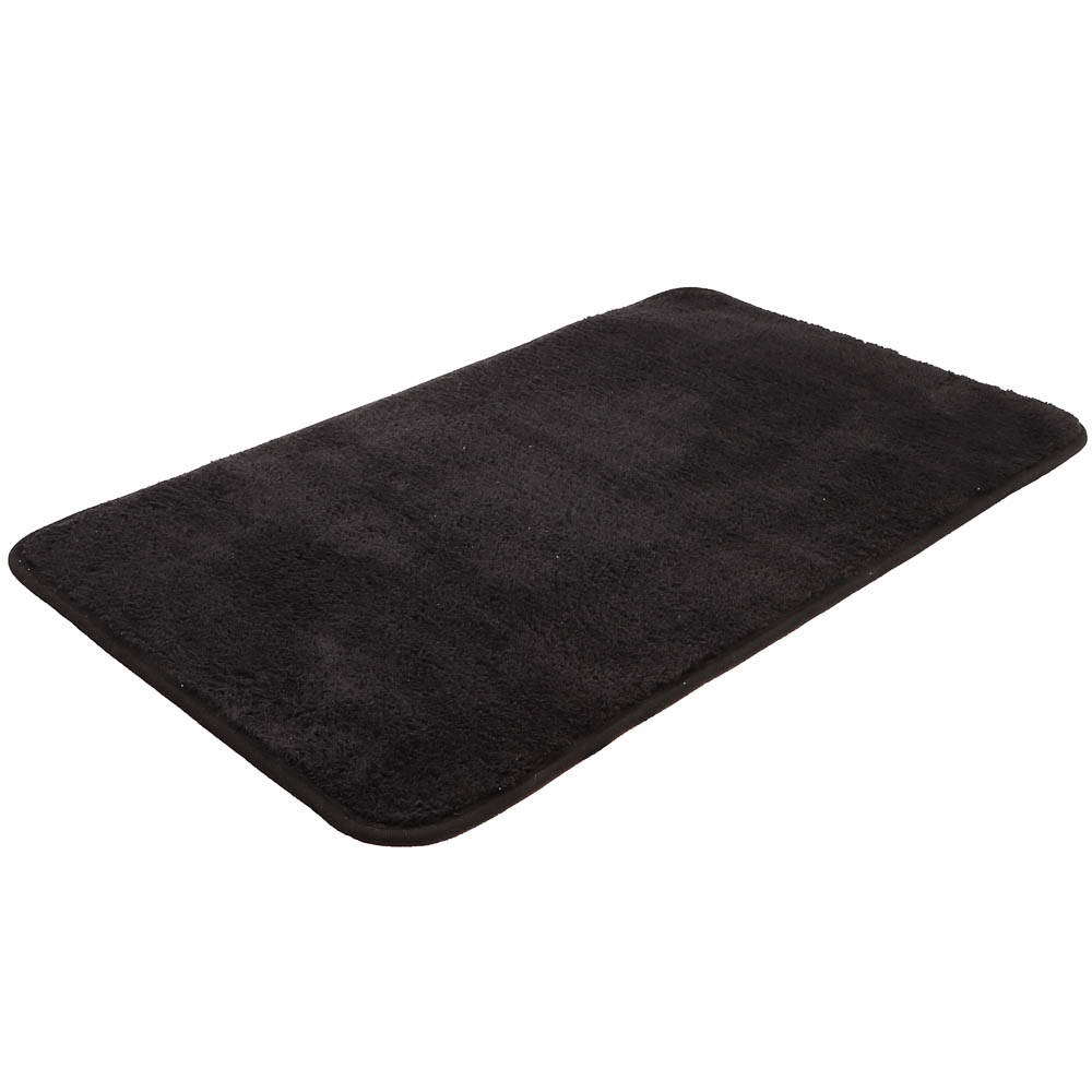 Коврик для ванной 50х80см PING, BLACK2, чёрный, полиэстер, SWM-4014-BLK-B, арт.№ 462-818