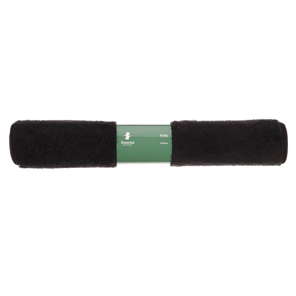 Коврик для ванной 50х80см PING, BLACK2, чёрный, полиэстер, SWM-4014-BLK-B, арт.№ 462-818