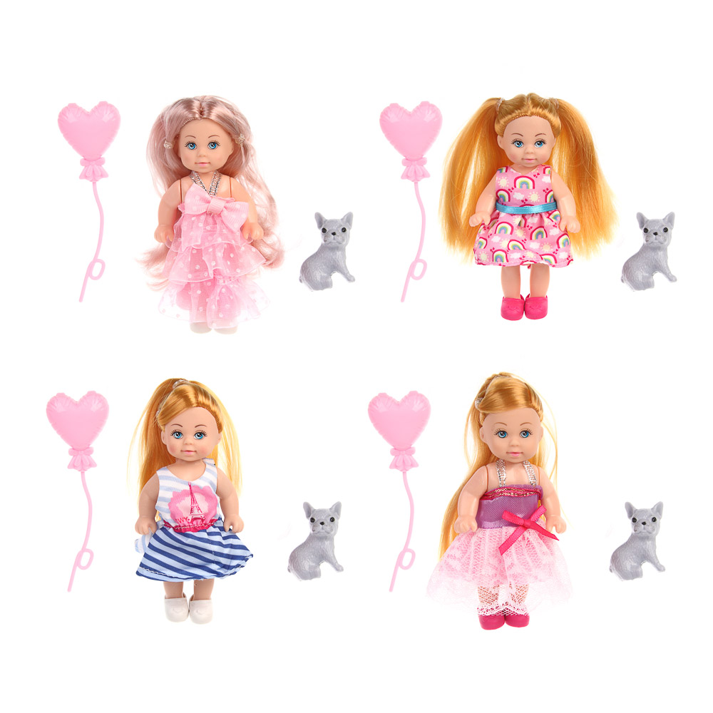 ИГРОЛЕНД Кукла 11,5 см с шариком, 8х4,5х17,4 см, ABS, PVC, микс видов, арт.№ 436-188