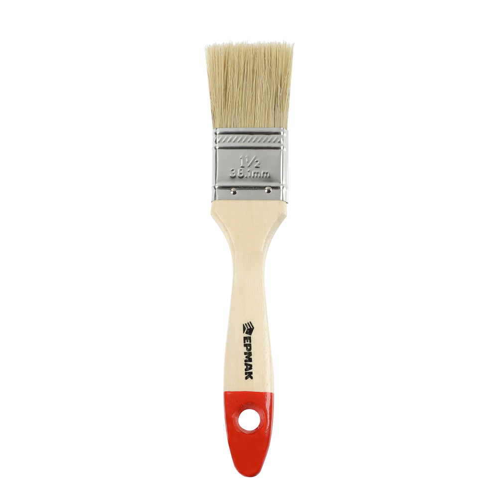 ЕРМАК/HEADMAN Кисть малярная плоская "Евро" нат. щетина 1.5" (38мм), арт.№ 682-081