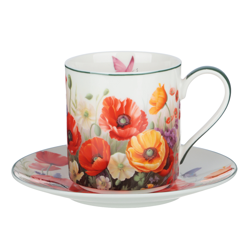 Набор чайный 2 пр., 250мл, MILLIMI, Маки, фарфор, арт.№ 802-519