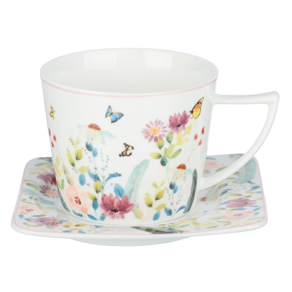 Набор чайный 2 пр., 250мл, MILLIMI, Цветы, фарфор, арт.№ 802-520