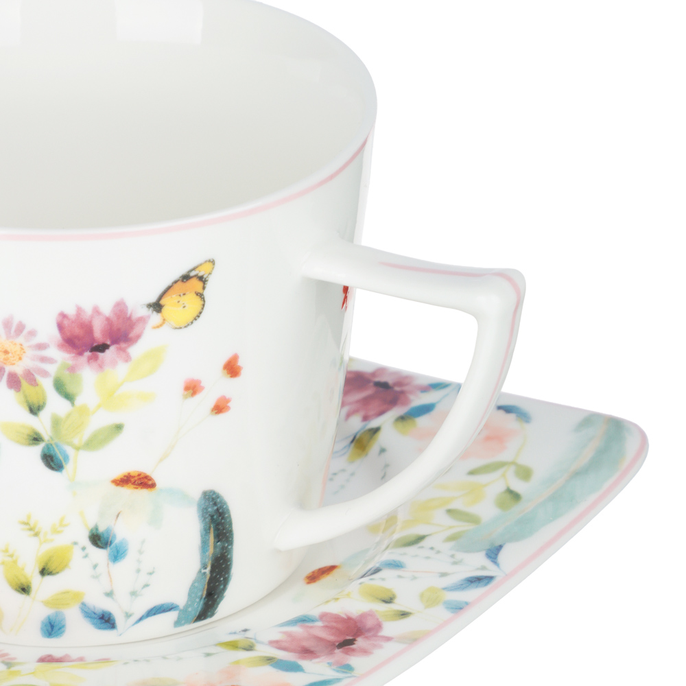 Набор чайный 2 пр., 250мл, MILLIMI, Цветы, фарфор, арт.№ 802-520