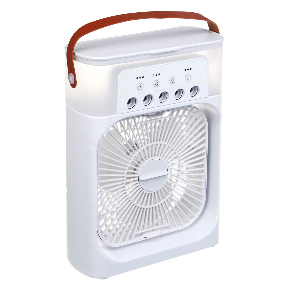 Вентилятор настольный с увлажнителем тм LEBEN 6Вт, 5в/1.2А, 24.5x18.5см, USB-кабель, белый, арт.№ 243-016