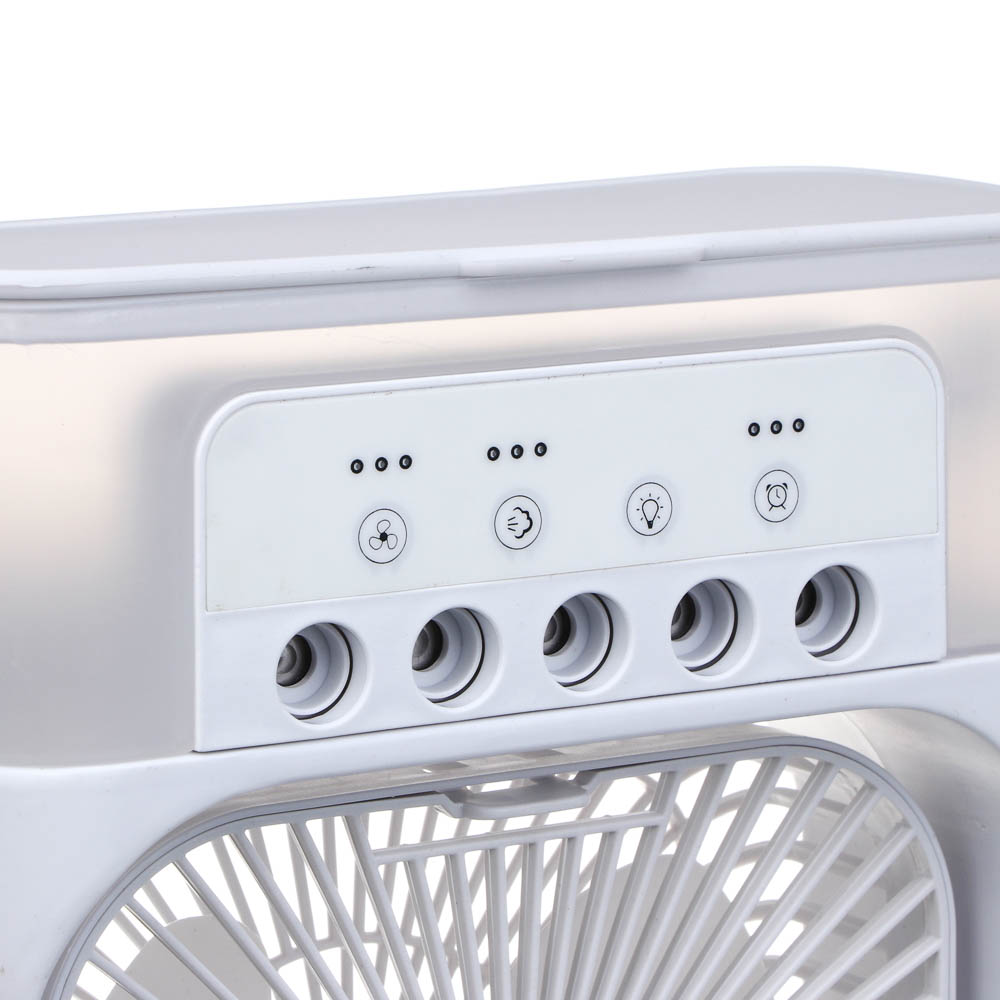 Вентилятор настольный с увлажнителем тм LEBEN 6Вт, 5в/1.2А, 24.5x18.5см, USB-кабель, белый, арт.№ 243-016