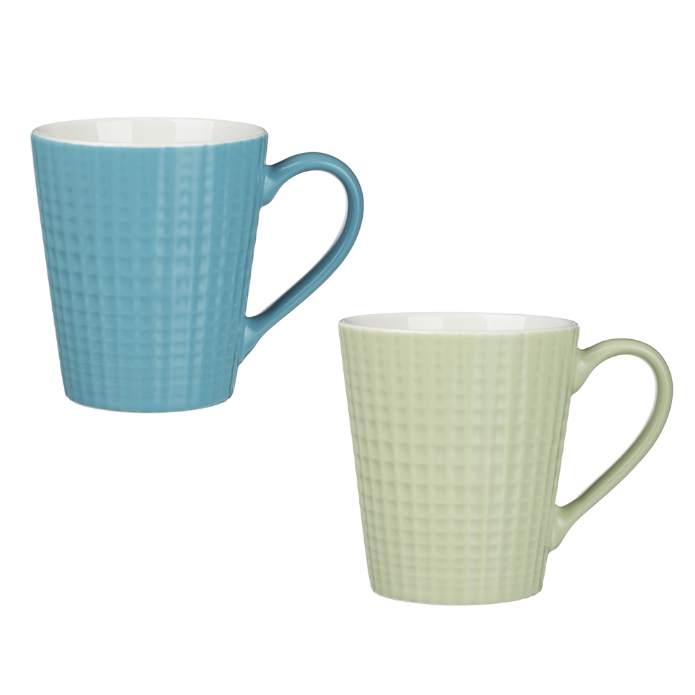 Кружка Клетка тм MILLIMI, 335мл, 2 дизайна, фарфор, арт.№ 806-506