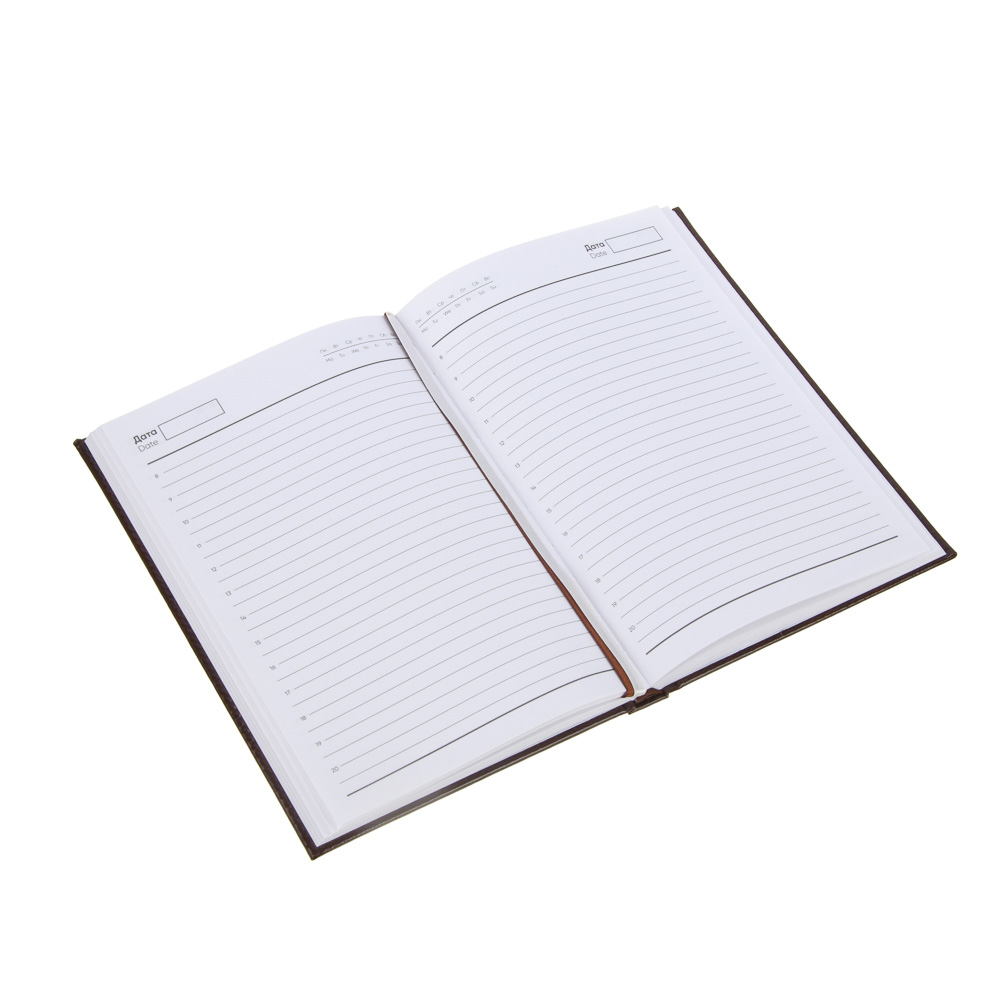 Ежедневник недатированный "БИЗНЕС" А5, 320 стр., тв.обл.с поролоном, искусственная кожа, коричн., арт.№ 572-127