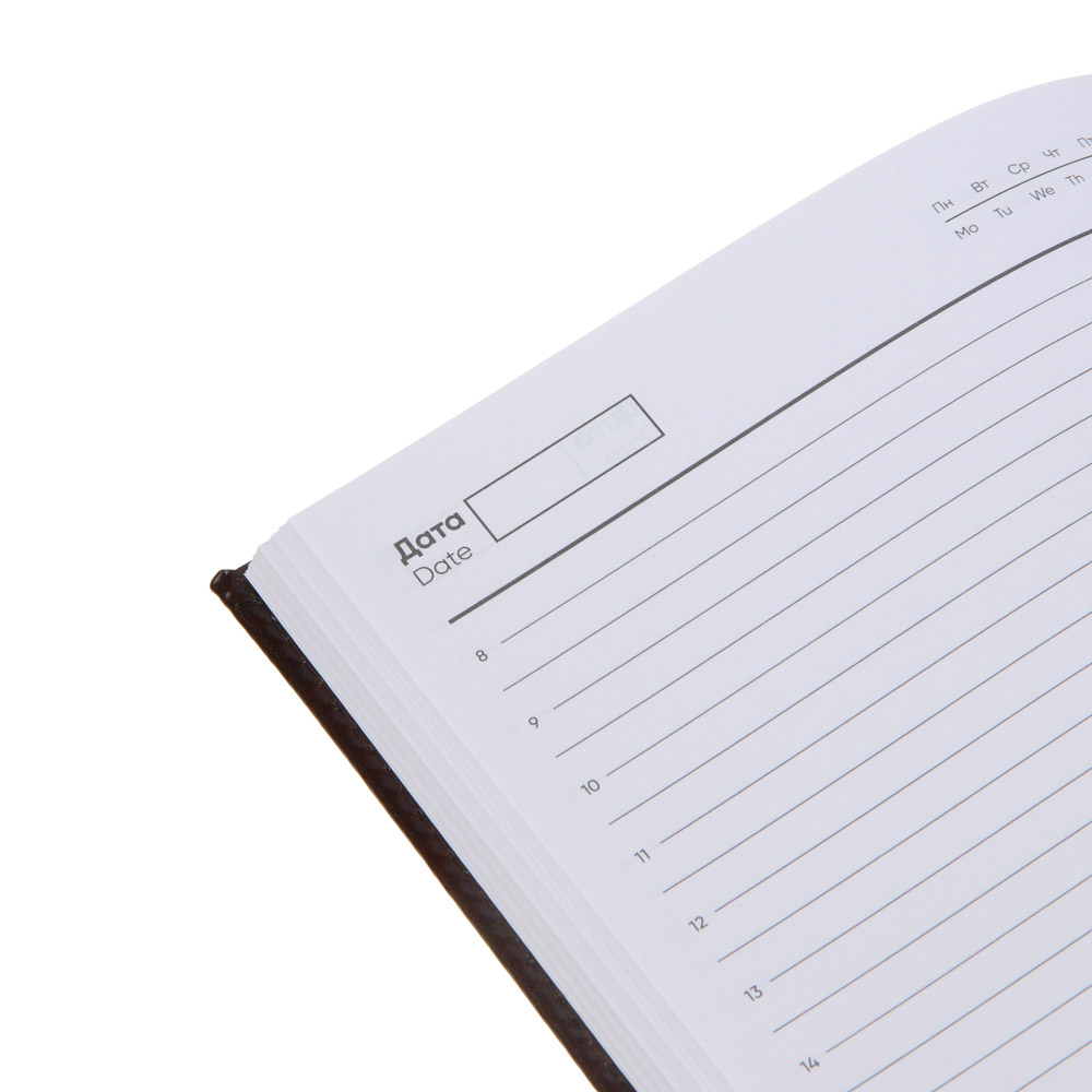 Ежедневник недатированный "БИЗНЕС" А5, 320 стр., тв.обл.с поролоном, искусственная кожа, коричн., арт.№ 572-127