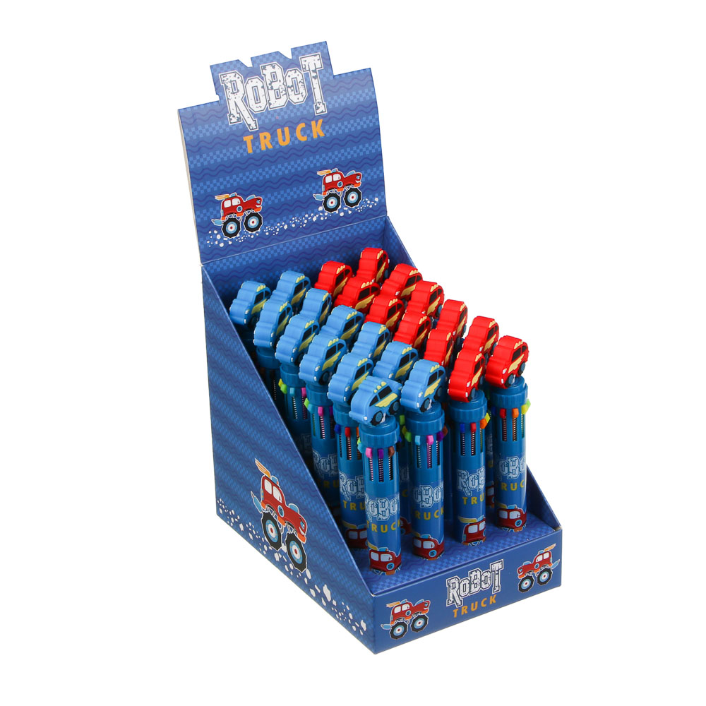 Ручка 10-цветная шариковая 0,7мм, "Карбон", шоу-бокс, арт.№ 524-360