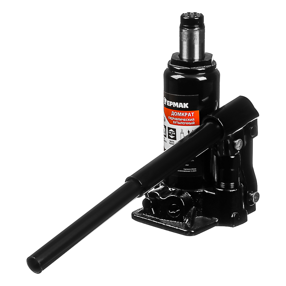 ЕРМАК Домкрат гидравлический бутылочный 2 т, в кейсе высота подъема 158-308мм, арт.№ 770-069