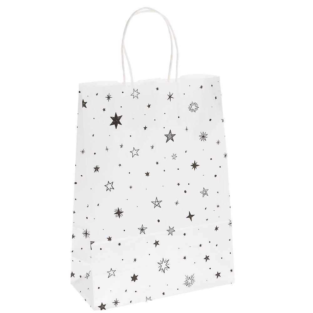 Пакет подарочный с кручеными ручками L 24x10,5x32 см, "Звездочки", арт.№ 507-509