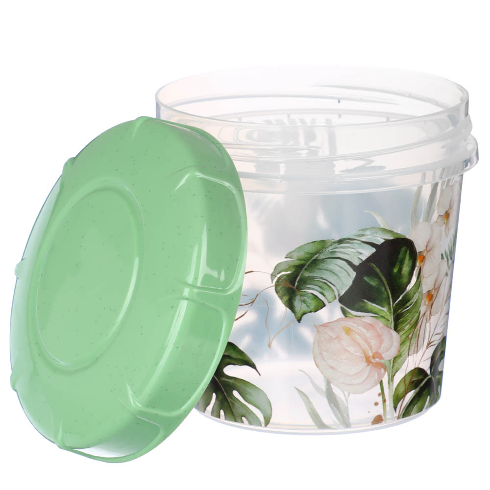 Банка для продуктов с завинчивающейся крышкой 0,5л, Флориана, пластик, арт.№ 861-421