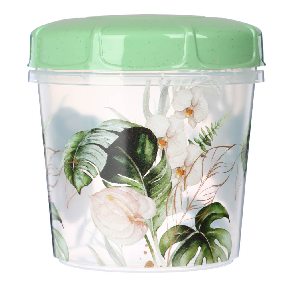 Банка для продуктов с завинчивающейся крышкой 0,5л, Флориана, пластик, арт.№ 861-421