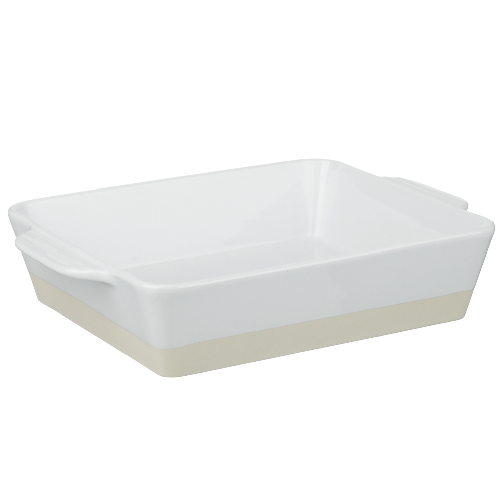 Форма для запекания и сервировки прямоугольная 33х23,5х7см тм MILLIMI белый, керамика, арт.№ 826-002