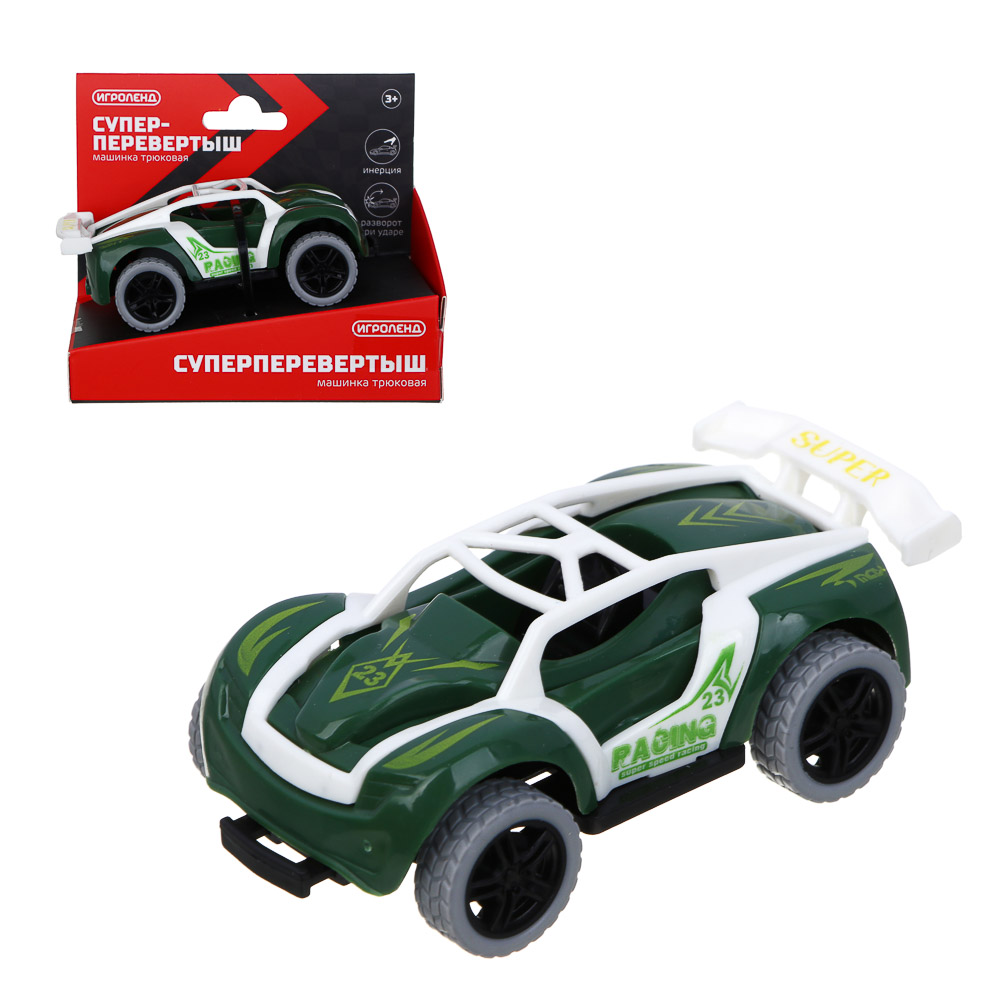 ИГРОЛЕНД Машинка трюковая "Супер перевертыш", инерция, ABS,  10,5х5,5х8,5 см, 8 диз, арт.№ 292-411