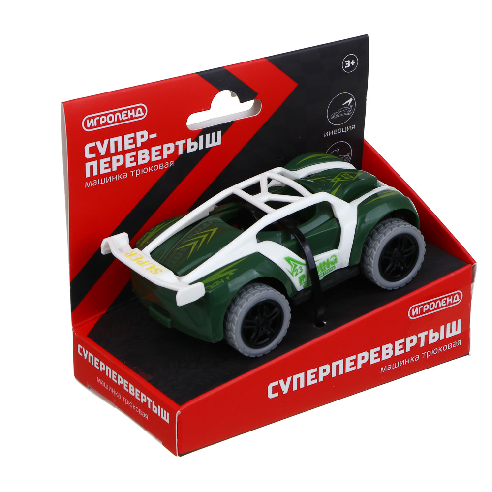 ИГРОЛЕНД Машинка трюковая "Супер перевертыш", инерция, ABS,  10,5х5,5х8,5 см, 8 диз, арт.№ 292-411