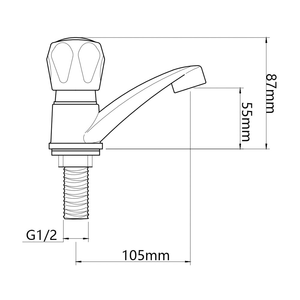 Монокран для умывальника, пластик, белый, арт.№ 554-140