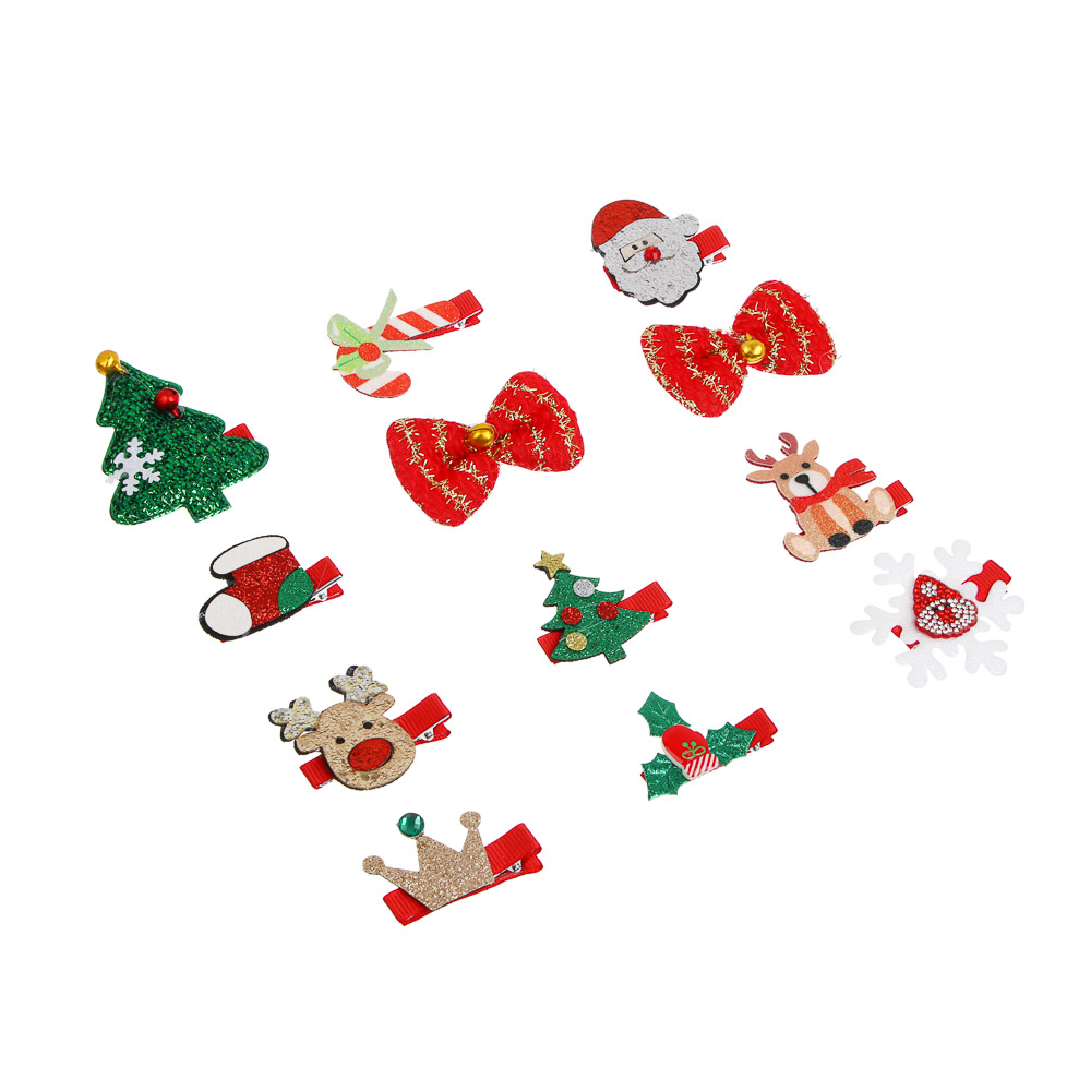 Заколка для волос 2 шт, тм ЮНИLOOK, 1-6,5см, металл, полимер, 6 дизайнов, #1, арт.№ 322-304