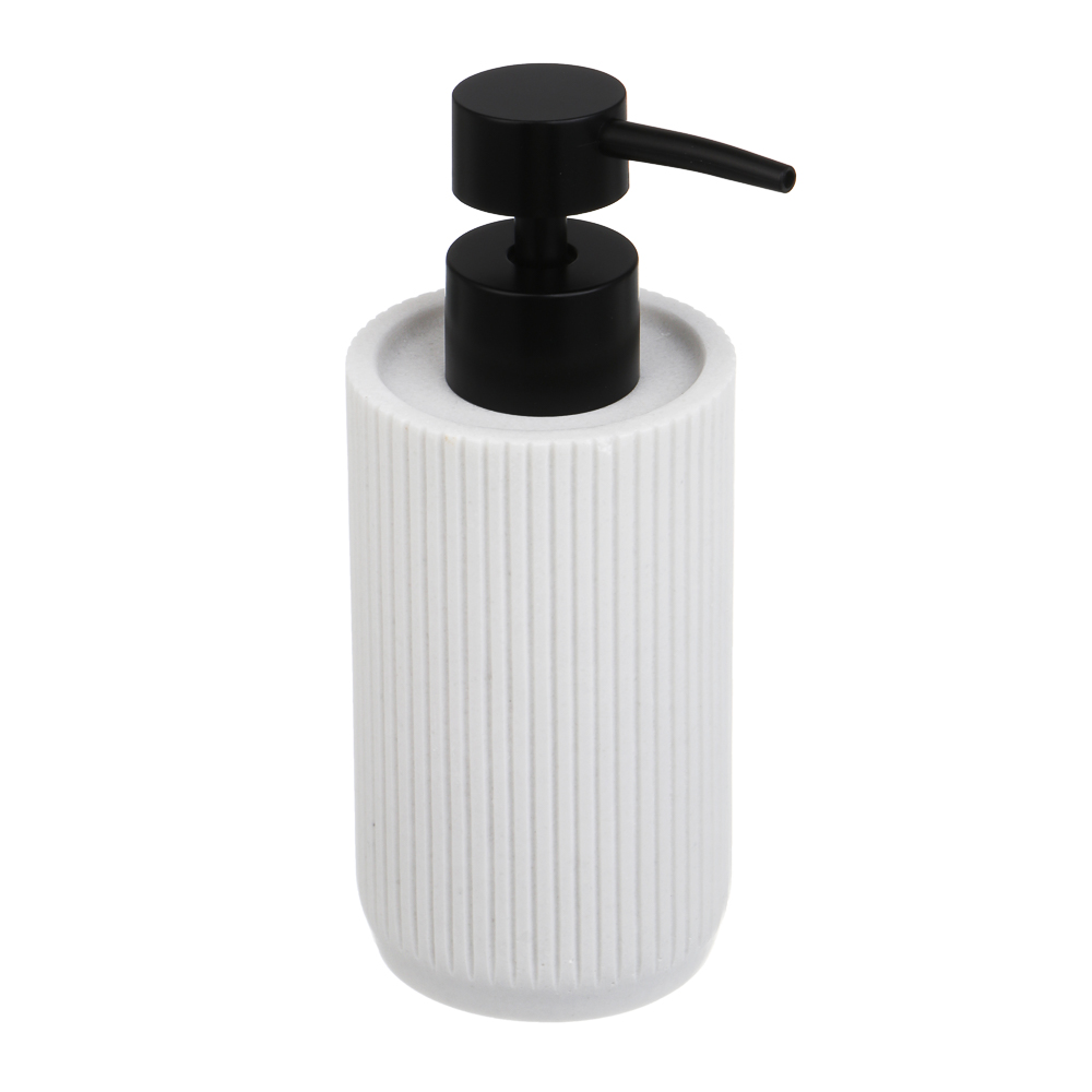 Диспенсер для жидкого мыла тм VETTA Дакота, 250мл, смола (полирезин), белый, 6,5x6,5x16,5см, арт.№ 463-614