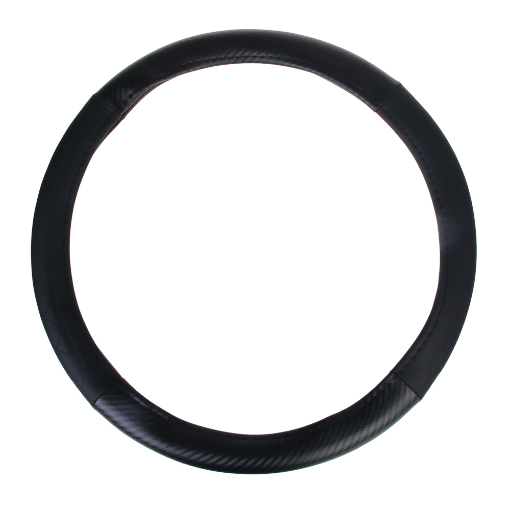 ЕРМАК Оплетка руля, Карбон - А, черная с черными вставками, размер М, полиуретан(PU), арт.№ 708-432