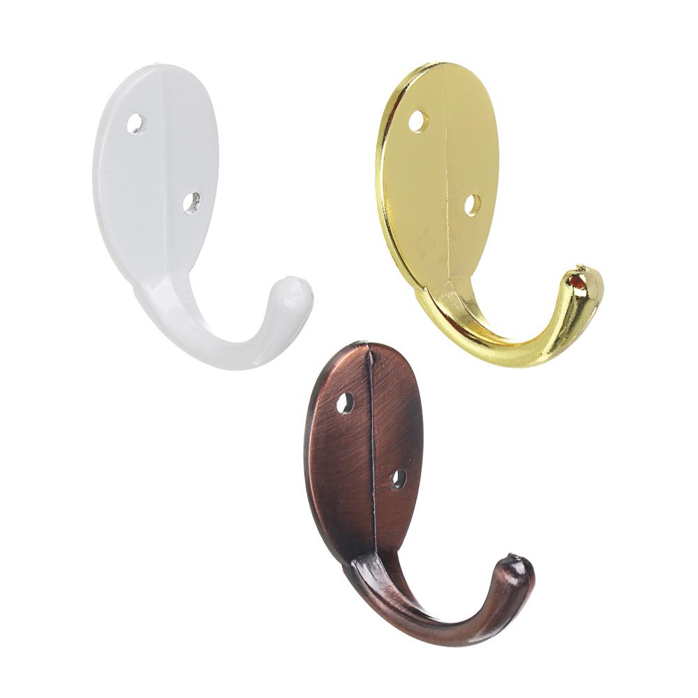 ЕРМАК Крючок 231В, металл, 3 цвета: золото, медь, белый, арт.№ 639-070