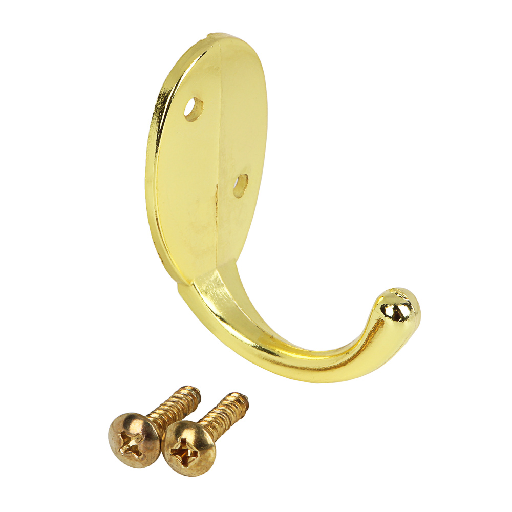 ЕРМАК Крючок 231В, металл, 3 цвета: золото, медь, белый, арт.№ 639-070