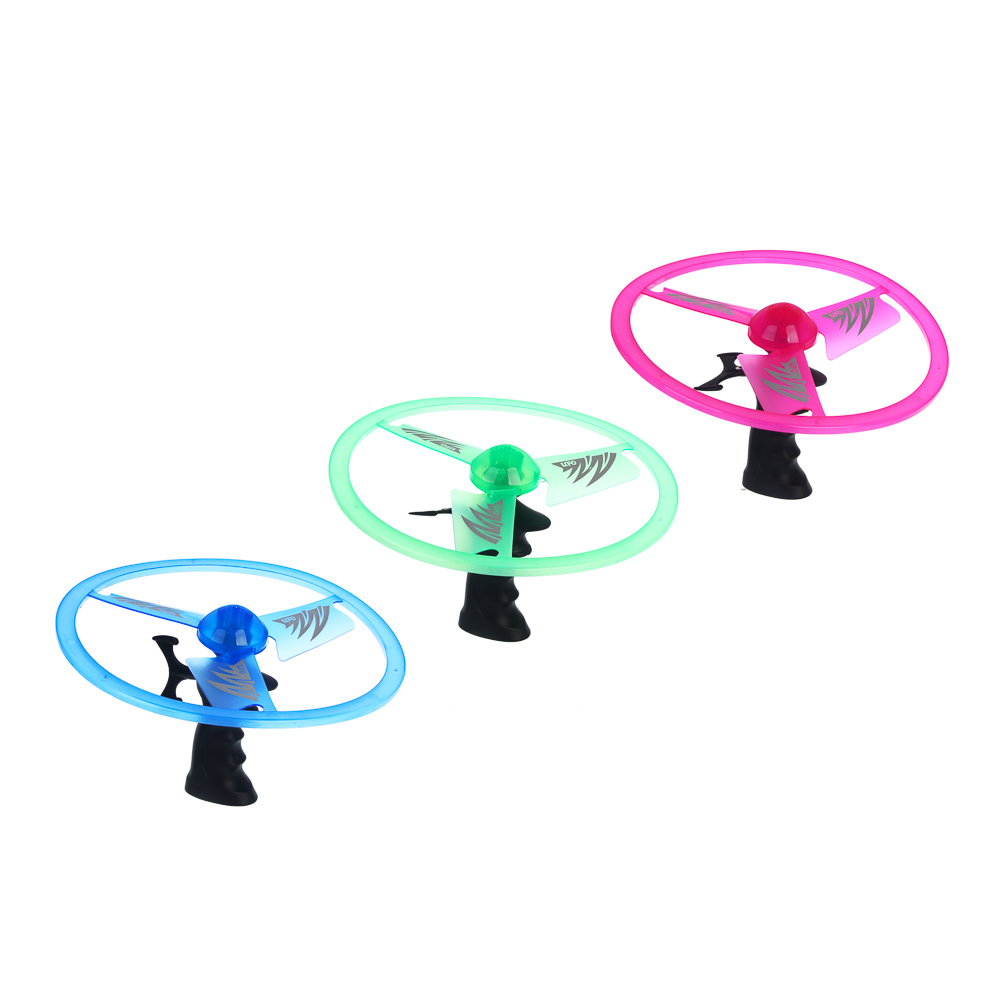 Запускалка с вертушкой большая механическая, 3х13AG, свет, d 25см, PP, арт.№ 900-048