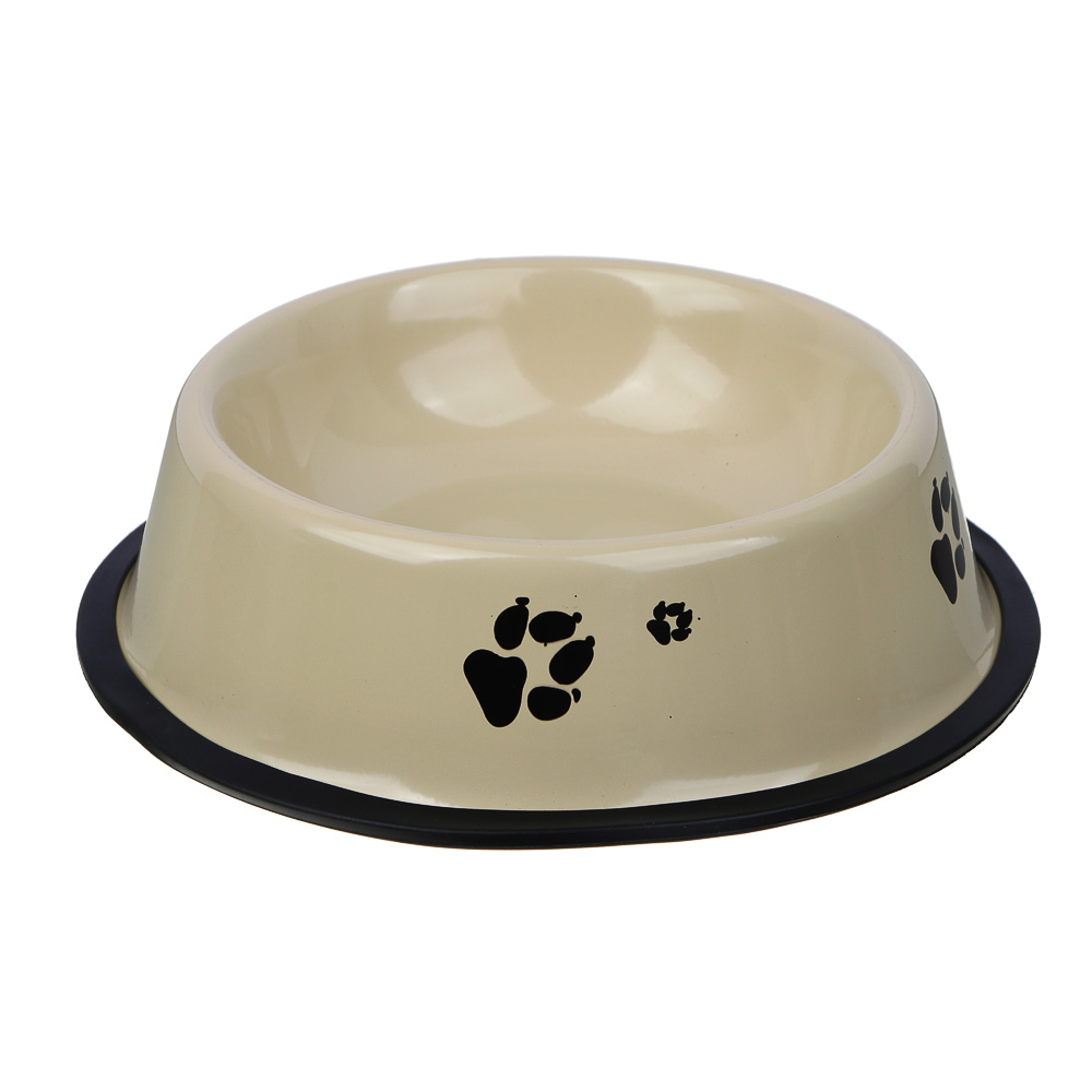 VETTA Миска металлическая бежевая, антискользящая, 17,5х4 см, 300 мл, арт.№ 273-478