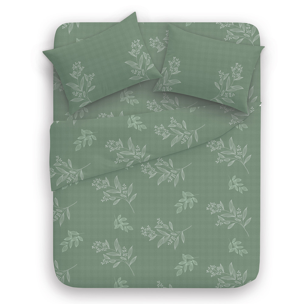 Комплект постельного белья PROVANCE Мосс, 1,5 (4 пр.), микросатин, 100% полиэстер, 2 дизайна, листья, арт.№ 421-408