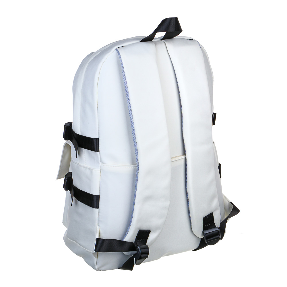 Рюкзак подростковый 44x31,5x14 см, 1 отделение, 5 карманов, декор сеткой и тесьмой, поясная сумка, полиэстер, 3 цвета, арт.№ 254-717