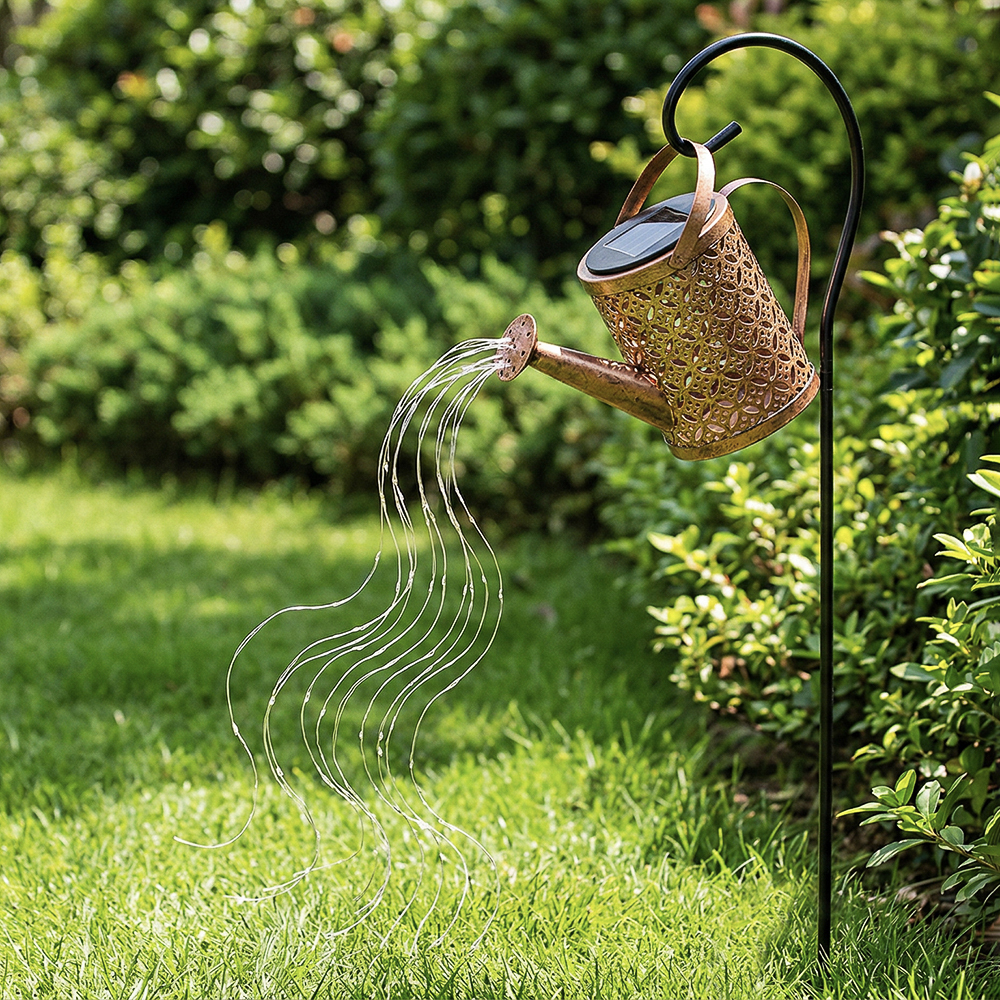 Светильник сад.на солн.батар.тм INBLOOM Лейка, 22х10х82см,37LED,шампань,АА600mAh Ni-MH, 1реж.,металл, арт.№ 475-349