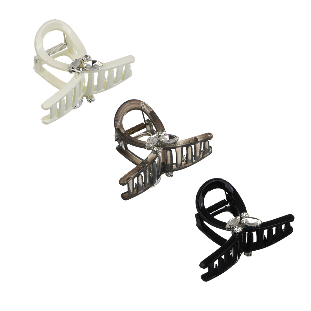 Краб для волос, тм ЮНИLOOK, 8см, пластик, 3 дизайна, #3, арт.№ 321-402