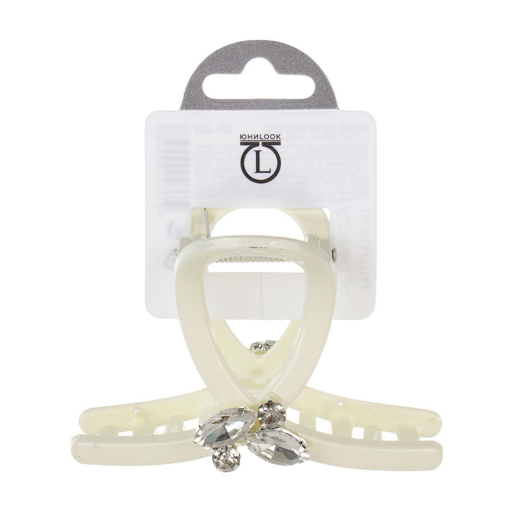 Краб для волос, тм ЮНИLOOK, 8см, пластик, 3 дизайна, #3, арт.№ 321-402