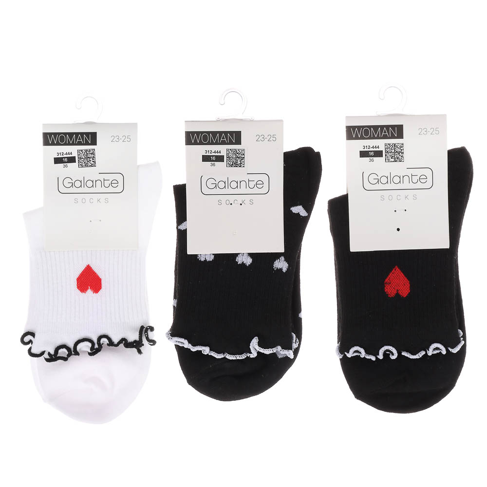 GALANTE Носки женские, р.23-25, 85% хлопок, 10% полиамид, 5% спандекс, разноцветные, #9, арт.№ 312-444
