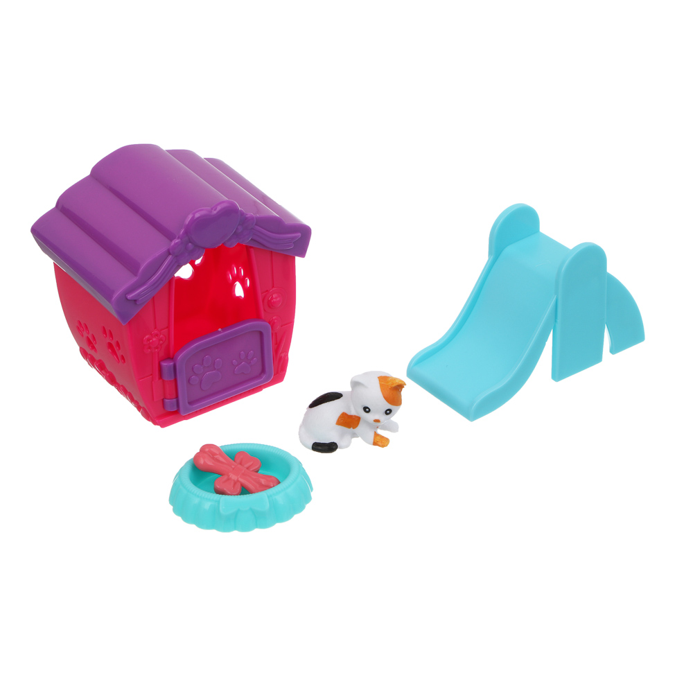 ИГРОЛЕНД Питомец с акс., 4 пр., PVC, ABS, 6,5х5,1х12,4 см, 4 вида, арт.№ 258-088