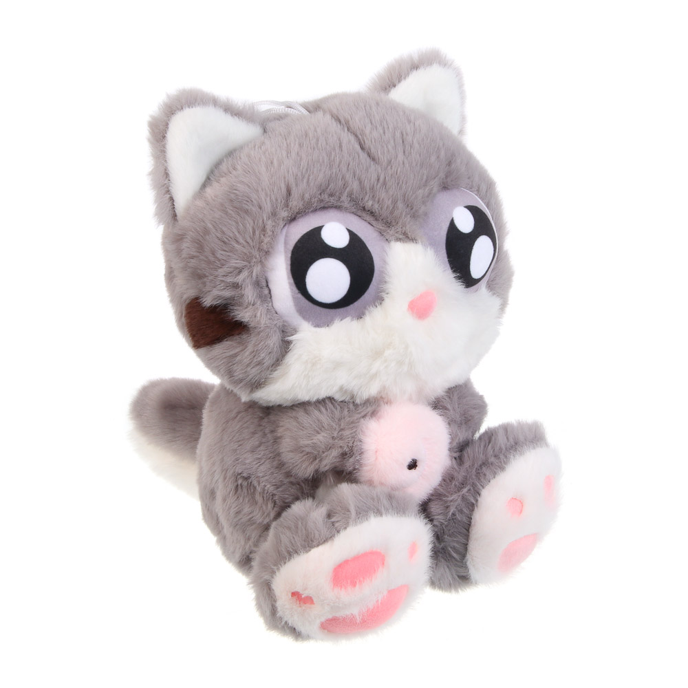 ИГРОЛЕНД Игрушка мягкая "Котя с рыбкой", 23 см, полиэстер, арт.№ 264-518
