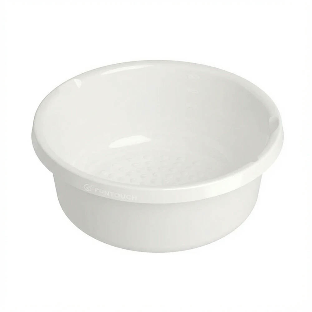 Таз Комфорт круглый 10л, d34,8х15,6см, полипропилен, молочный, серый, арт.№ 407-118