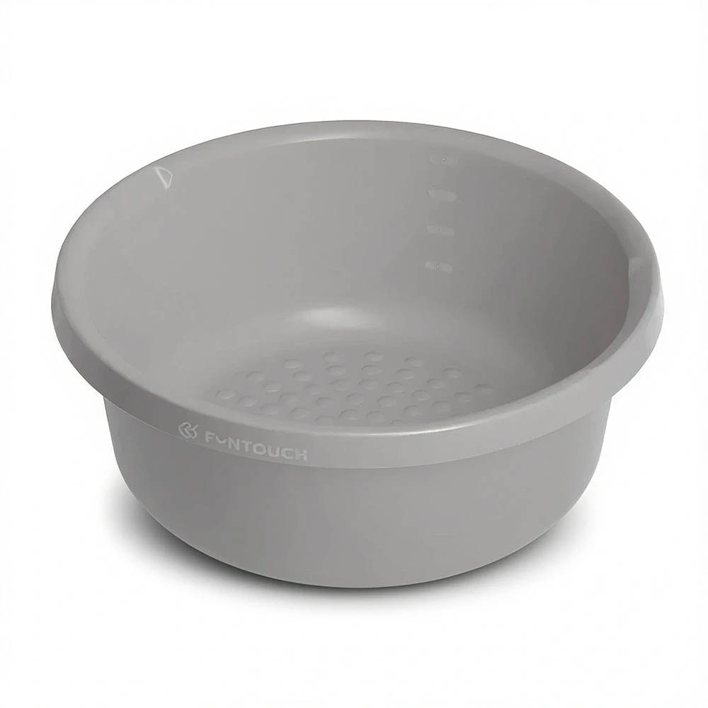 Таз Комфорт круглый 10л, d34,8х15,6см, полипропилен, молочный, серый, арт.№ 407-118