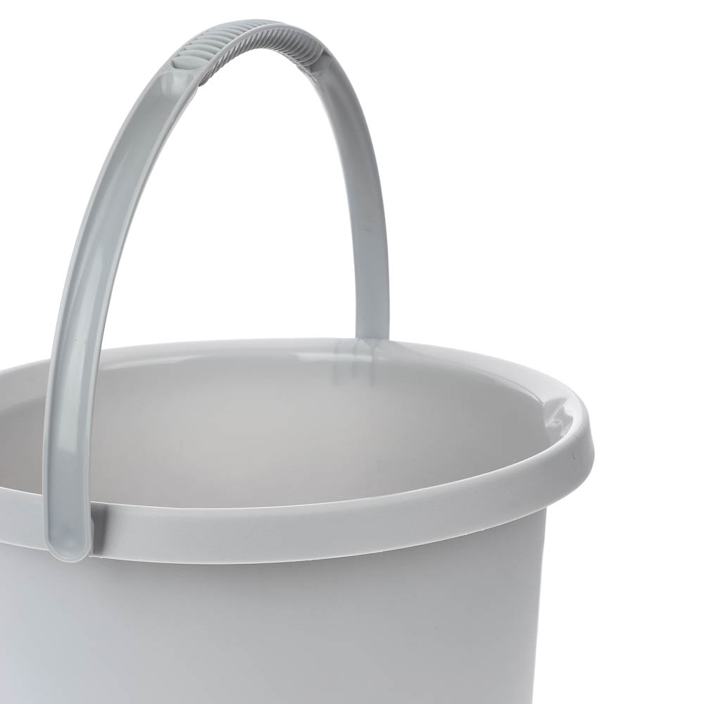 Ведро Комфорт 7л, 29,3х28х18,1см, полипропилен, молочный, серый, арт.№ 407-120