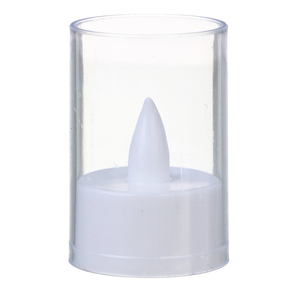 Светильник декоративный LED в виде свечи в стакане 4х6 см СНОУ БУМ, PS, 3хAG10, 1 режим, арт.№ 392-125