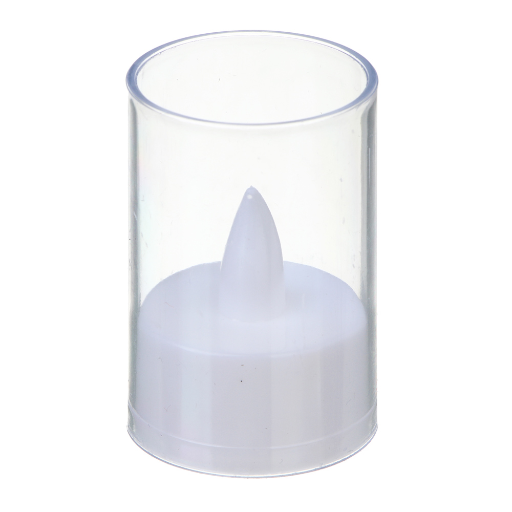 Светильник декоративный LED в виде свечи в стакане 4х6 см СНОУ БУМ, PS, 3хAG10, 1 режим, арт.№ 392-125