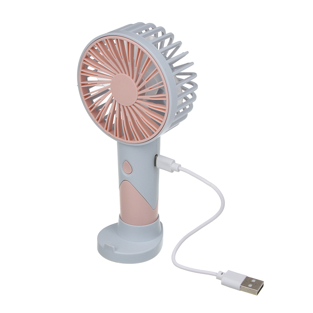 Вентилятор ручной аккумуляторный тм LEBEN 3.7в/300мАч, USB-кабель, цвет в ассортименте, арт.№ 243-018