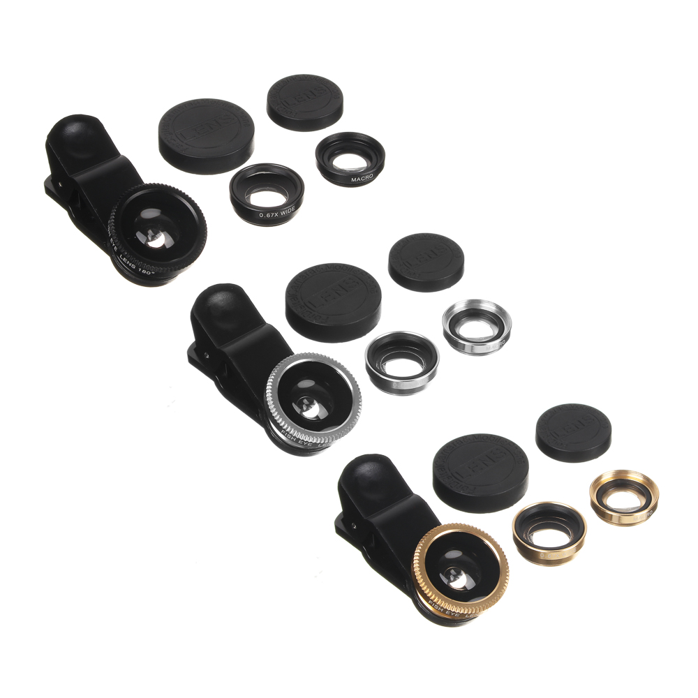 Набор объективов для телефона 3в1 FORZA на прищепке, арт.№ 916-022