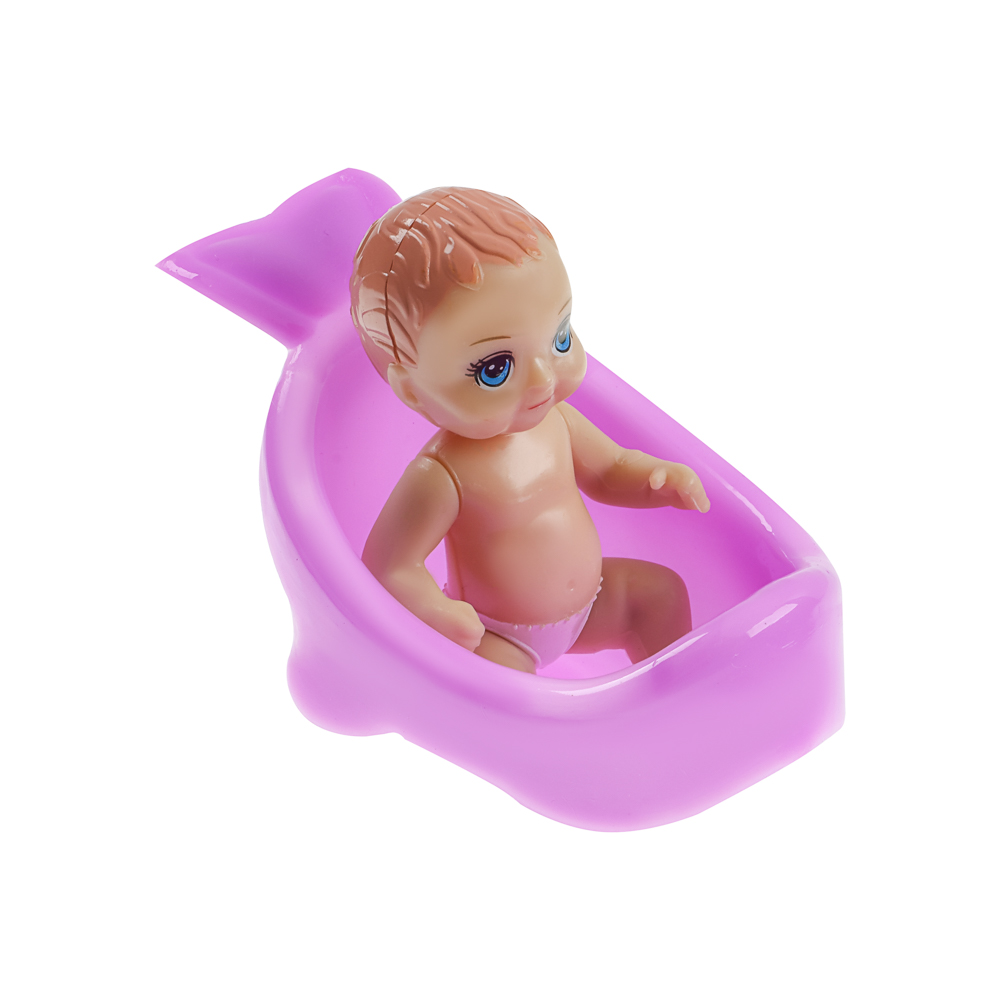 ИГРОЛЕНД Кукла с животиком и младенцами, 28 см, с акс., PVC, ABS, полиэстер, 21х7х33 см, арт.№ 436-177
